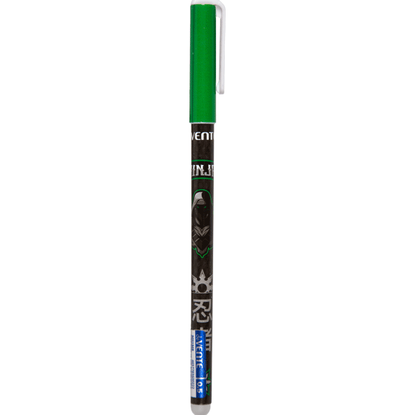 Ручка гелевая 0,5 мм стираемая "deVENTE. Ninja Warrior" 2 дизайна корпуса ассорти, с ластиком, синяя