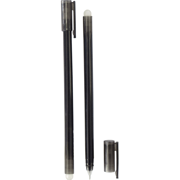 Ручка гелевая 0,5 мм стираемая "deVENTE. Simple" увеличенный объём чернил, черная, прозрачный корпус
