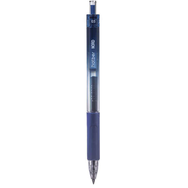 Ручка гелевая автомат. 0,5 мм Hatber -NORD- Синяя чернила fast dry  12шт. в картонной коробке