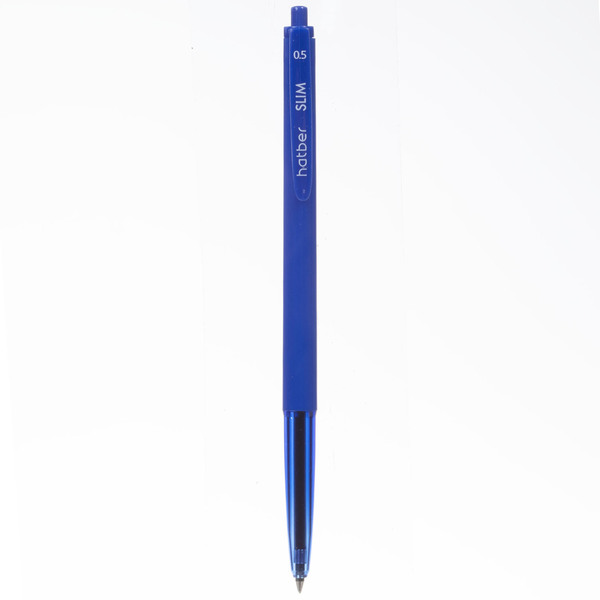 Ручка шариковая автомат. 0,7 мм Hatber Slim Синяя чернила на масл.основе soft ink  