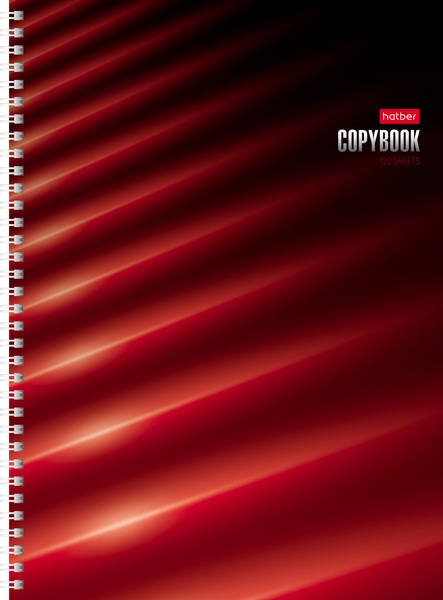 Тетрадь А4 120 л. кл. на гребне тв. обложка "Red" Многоцветный срез глянц. ламинация