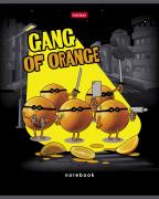 Тетрадь 48 л. кл. "Апельсиновая банда" 65г/кв.м на скобе выб лак 5 диз.в блоке скругл.углы