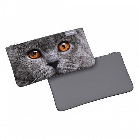 Пенал конверт ErichKrause® Light 220x120мм Grey Cat