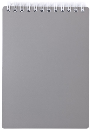 Блокнот А6 80 л. кл. Пластиковая обложка на гребне METALLIC Серый