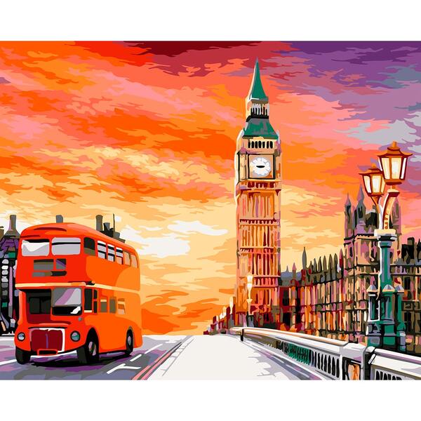 Картины по номерам 40*50 "Лондонский закат"