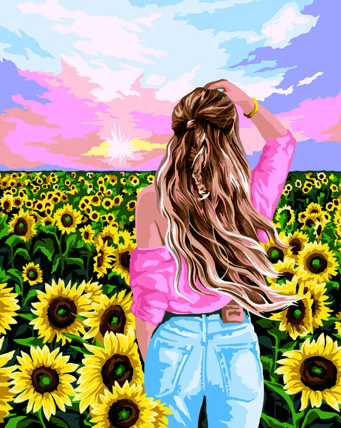 Картины по номерам 40*50 "Солнечные цветы"