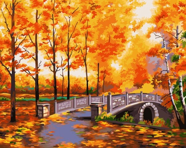 Картины по номерам 30*40 "Осенний парк"