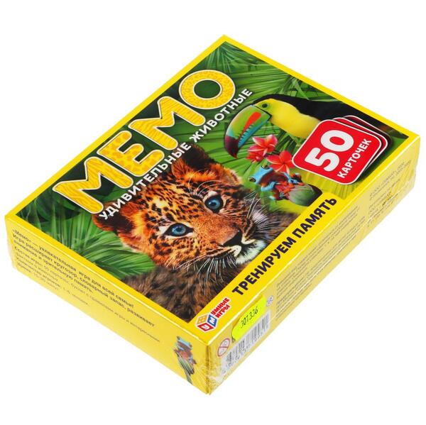 Игра настольная МЕМО 50 карточек "Удивительные животные" Умные игры