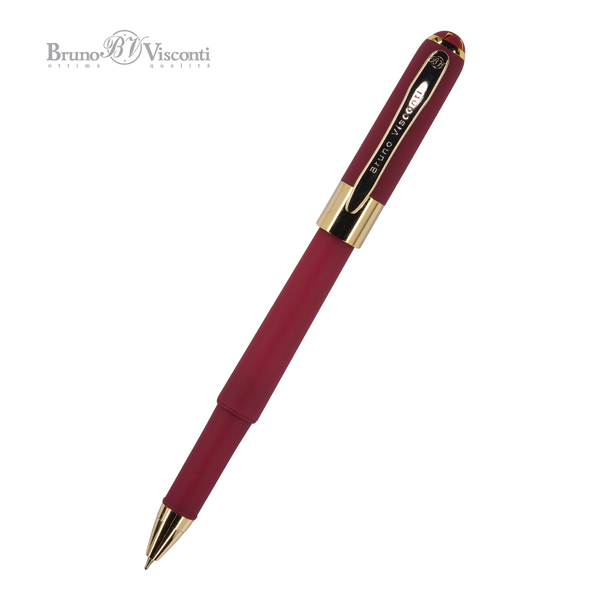 Ручка "MONACO" в подарочном футляре, 0.5 ММ, СИНЯЯ (корпус бордовый, футляр черный)