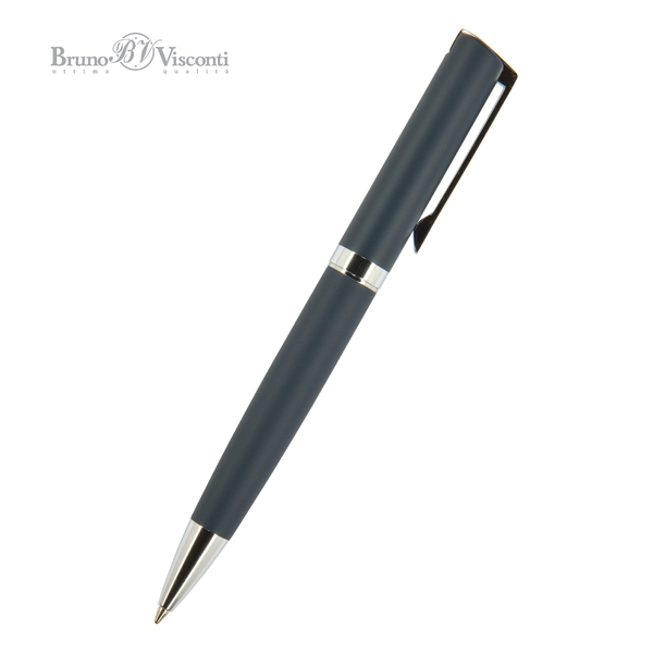 Ручка "MILANO" в тубусе прямоугольной формы 1,0 ММ, СИНЯЯ  (корпус синий, футляр черный)