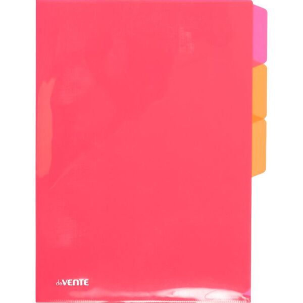 Папка-уголок А4 c 3-мя отд. "deVENTE. Monochrome" полипропилен 180 мкм,глянцевая, цвет розовый и ора