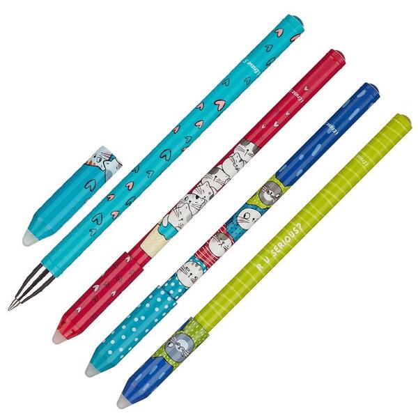 Ручка гелевая 0,5 мм стираемая M&G So Many Cats синяя в асс AKPB1479D20597H