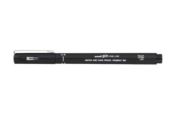 Линер Uni PIN08-200(S), черный, 0.8 мм.