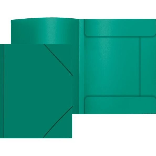 Папка на резинке А4 "Attomex" 450 мкм, фактура "песок" угловая резинка, 3 клапана, зеленая