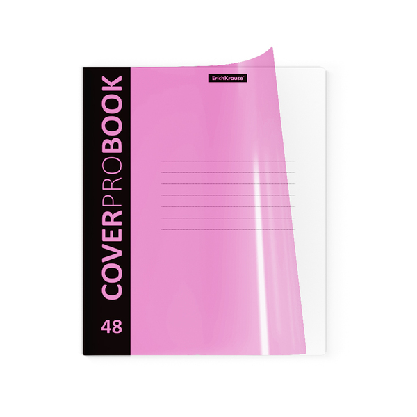 Тетрадь с пластиковой обложкой на скобе ErichKrause® Neon, розовый, А5+, 48 л. клетка