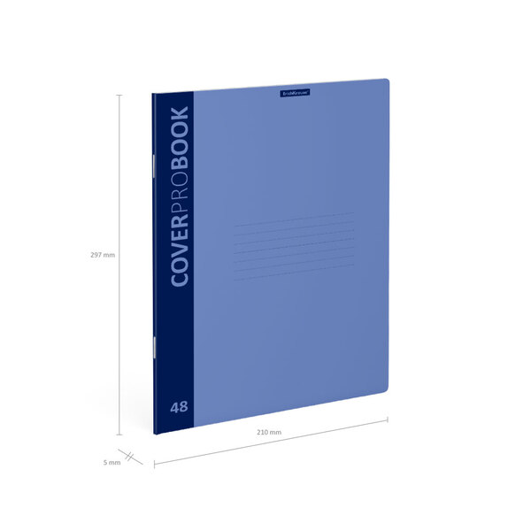 Тетрадь с пластиковой обложкой ErichKrause® Neon, голубой, А4, 48 л. клетка