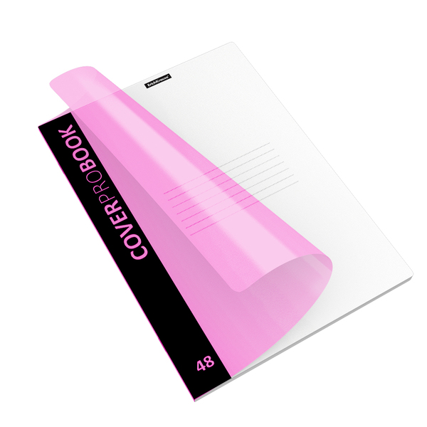 Тетрадь с пластиковой обложкой на скобе ErichKrause® Neon, розовый, А4, 48 л. клетка
