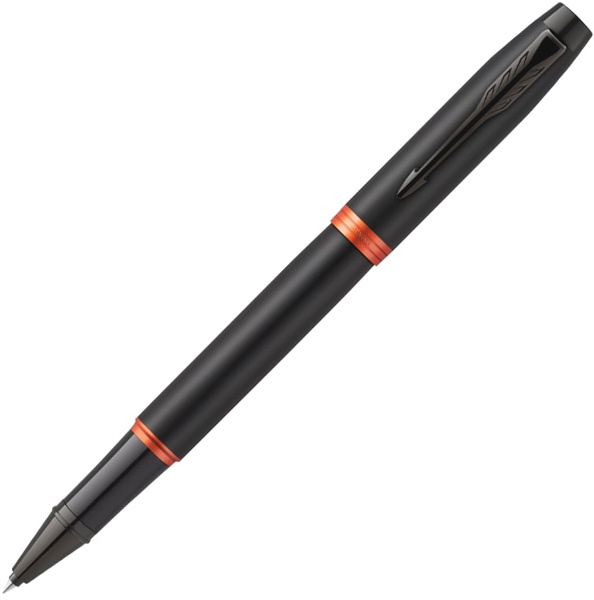 Ручка-роллер "Parker IM Vibrant Rings T315 Flame Orange PVD F чернила черн. подар.кор.