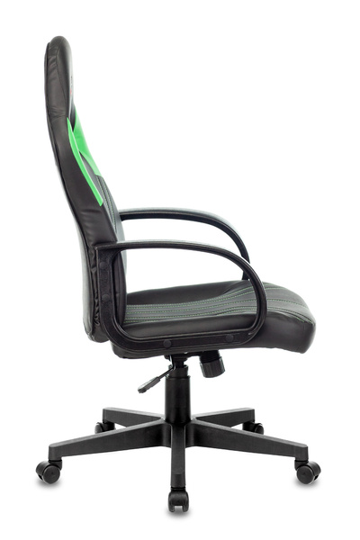 Кресло игровое Zombie RUNNER черный/зеленый эко.кожа крестов. пластик