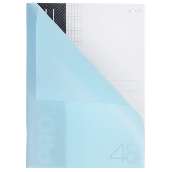 Тетрадь А4 48 л. кл. Пластиковая обложка PROGRESSIVE (Бирюзовая) 65г/кв.м 