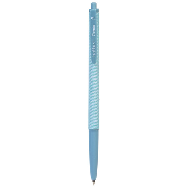 Ручка шариковая автомат. 0,5 мм Hatber Denim, Синяя, с клипом корпус с рисунком Ассорти в Пласт.тубе