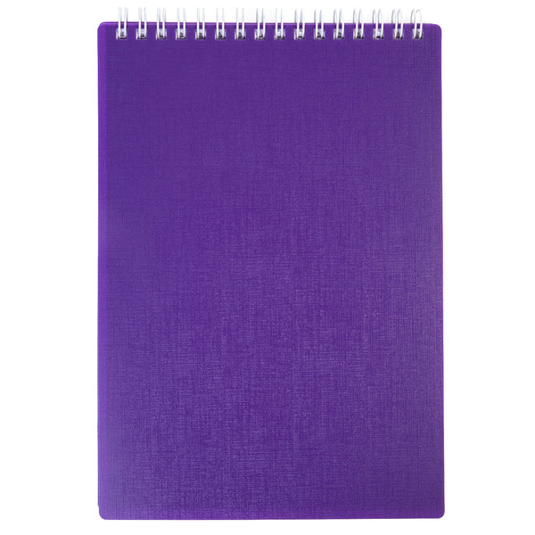 Блокнот А5 80 л. кл. на гребне CANVAS Фиолетовый Пластиковая обложка 