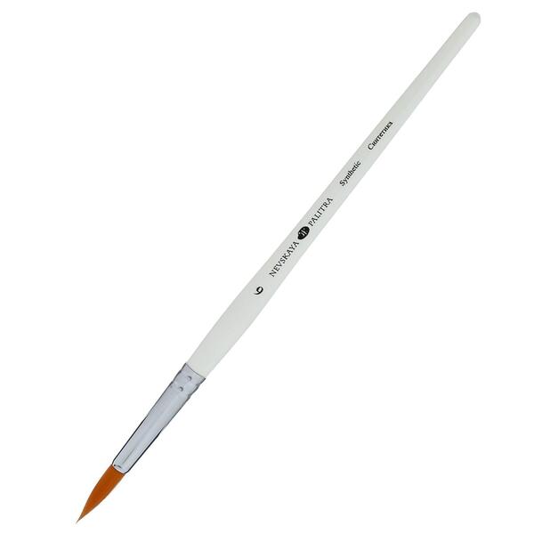 Кисть синтетика круглая № 6 (6 мм) короткая ручка Невская Палитра