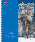 Тетрадь 80 л. кл. на гребне "Времена года", 65г/кв.м,глянц. ламин. 4 диз.в блоке