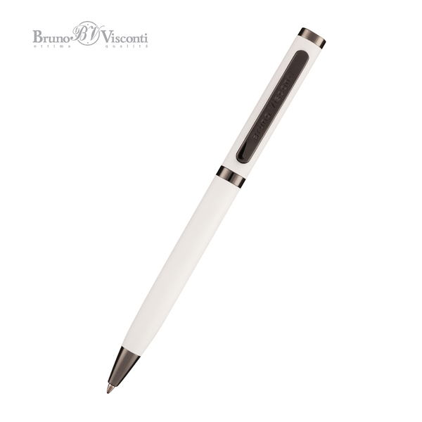Ручка "FIRENZE" в тубусе прямоугольной формы 1.00 ММ, СИНЯЯ (корпус белый , футляр черный)
