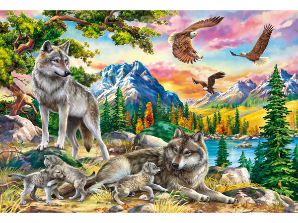 Картина по номерам на подрамнике 30*40 "Волки и орлы" Холст с красками