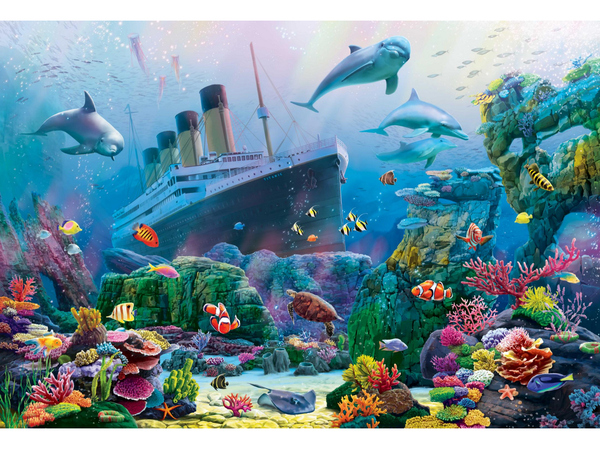 Картина по номерам на подрамнике 30*40 "Корабль на дне океана"  Холст с красками 19цв.