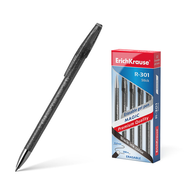 Ручка гелевая сo стираемыми чернилами ErichKrause® R-301 Magic Gel 0.5, цвет чернил черный (в коробк