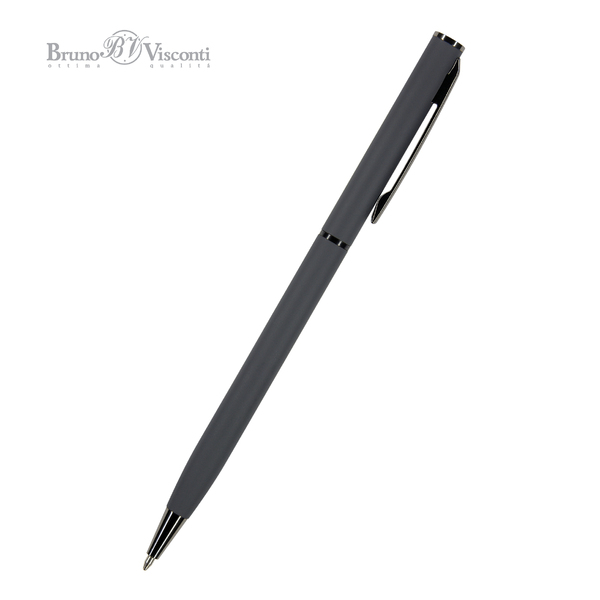 Ручка "PALERMO" в подарочном футляре, 0.7 ММ, СИНЯЯ (корпус графитовый, футляр черный) 