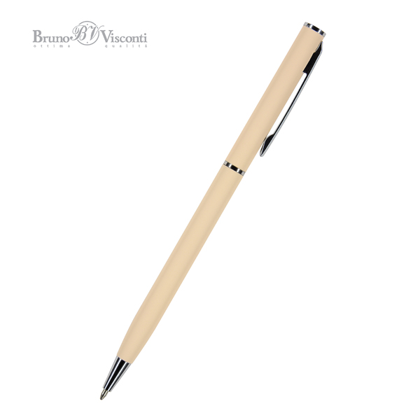 Ручка "PALERMO" в подарочном футляре, 0.7 ММ, СИНЯЯ (корпус пудровый, футляр черный)