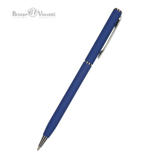 Ручка "PALERMO" в подарочном футляре, 0.7 ММ, СИНЯЯ (корпус синий, футляр черный)