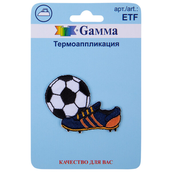 Наклейка-термоаппликация Gamma 5 х 3.9 см "Мяч с бутсой" ETF