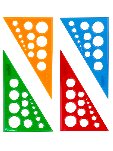 Треугольник 30/19см с окружностями цветное прозраяное ассорти. 