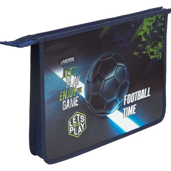 Папка для тетрадей А4 "deVENTE. Football Time" с расширением 5 см, на молнии сверху, картон с покрыт