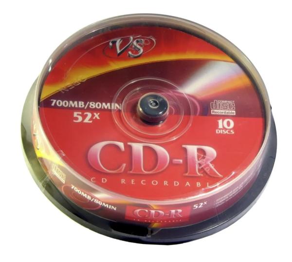 CD-R Cake Box 10 шт. VS  700МБ, 80 мин., 52х  