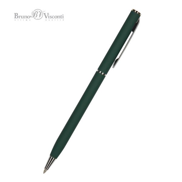 Ручка "PALERMO" в подарочном футляре, 0.7 ММ, СИНЯЯ (корпус зеленый, футляр черный)