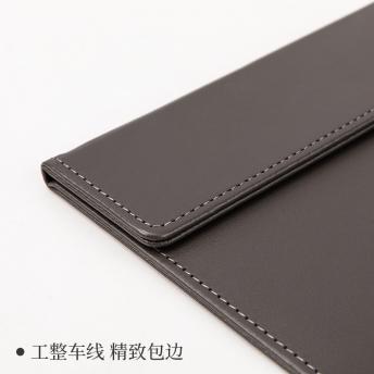 Папка-планшет с зажимом Deli  A4 кожа искуственная серый с магн.крышкой