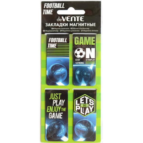 Набор закладок для книг "deVENTE. Football Time" магнитных бумажных, 4 шт 25x56,6 мм