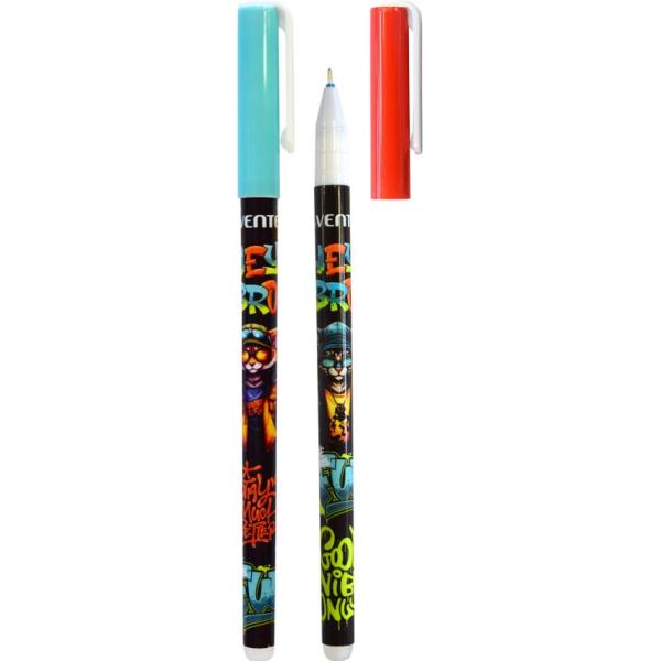 Ручка гелевая 0,5 мм стираемая "deVENTE. Hey Bro" Синяя.с ластиком+ смен.стержень,2 дизайна