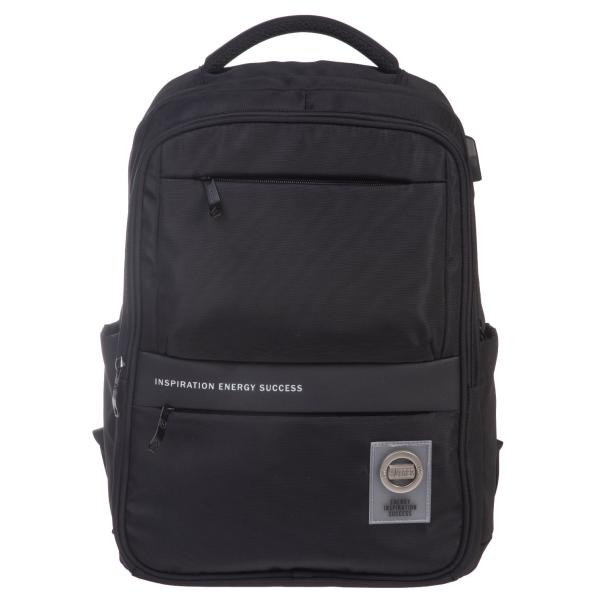 Рюкзак Hatber PRO -BLACK- 43х31,5х14,5см полиэстер нагружная стяжка 2 отд. 4 кармана, с USB-выходом