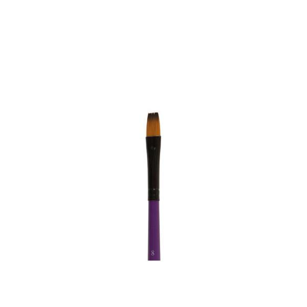 Кисть синтетика плоская № 8 (8 мм) Decola двухцветная, металл.ручка 