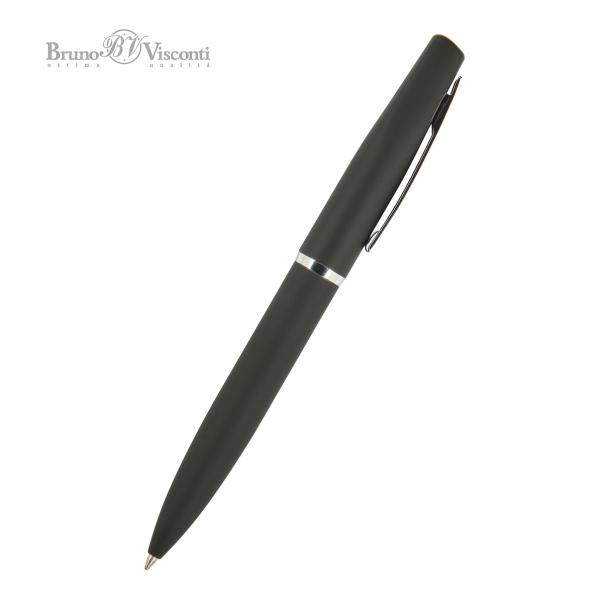 Ручка "PORTOFINO" в тубуса прямоугольной формы, 1,0 ММ, СИНЯЯ (корпус черный, футляр черный)