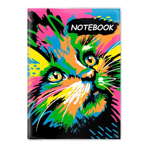 Записная книжка А7+ 66 л. "Notebook" "КРАСОЧНАЯ КОШКА" (93*134 мм, мягкий переплёт, мелованная бумаг