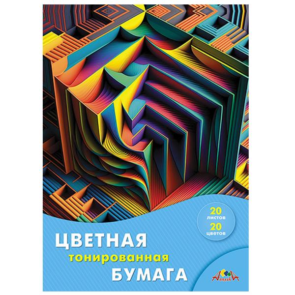 Бумага тонир. А4 20 цв. 20 л. "Абстракция" в папке