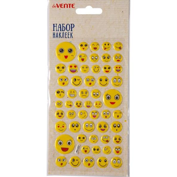 Набор наклеек для творчества "deVENTE. Emoji.2" 16x9 см, в пластиковом пакете с блистерным подвесом