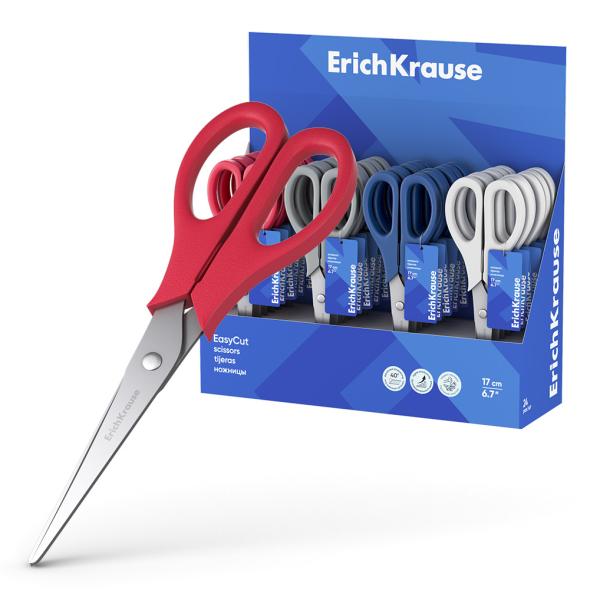 Ножницы 170 мм ErichKrause EasyCut, ассорти 